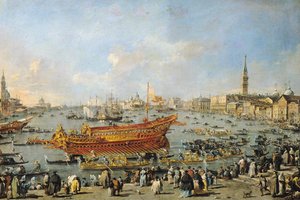 1766-70年の昇天の日のリドへの「ブセンタウルス」の出発 作： Francesco Guardi